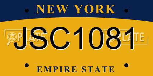 JSC1081 New York License Plate