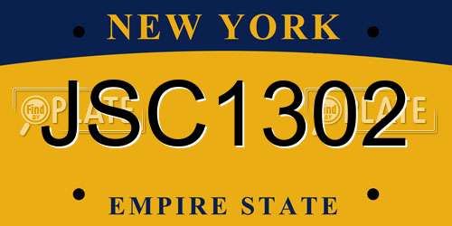 JSC1302 New York License Plate