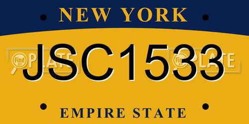 JSC1533 New York License Plate