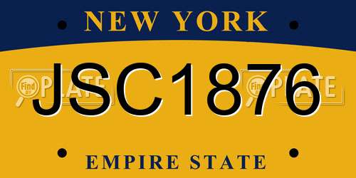 JSC1876 New York License Plate