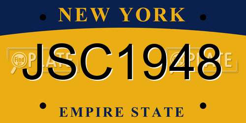 JSC1948 New York License Plate