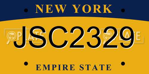 JSC2329 New York License Plate