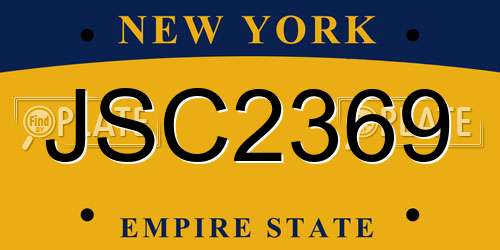 JSC2369 New York License Plate