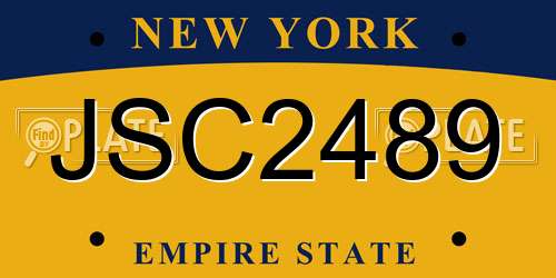 JSC2489 New York License Plate