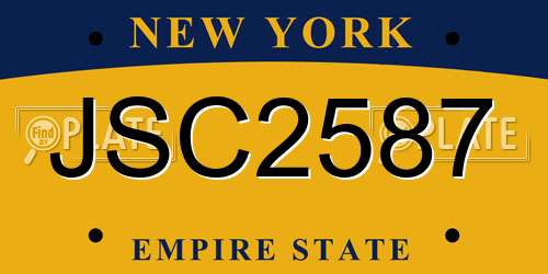 JSC2587 New York License Plate
