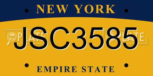 JSC3585 New York License Plate