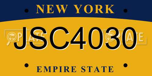 JSC4030 New York License Plate