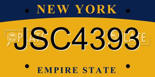JSC4393 New York License Plate