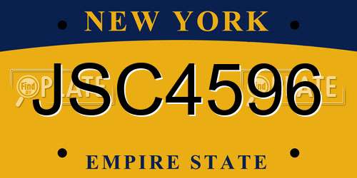 JSC4596 New York License Plate