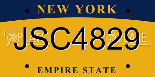JSC4829 New York License Plate