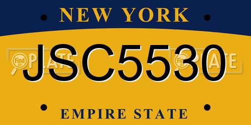 JSC5530 New York License Plate