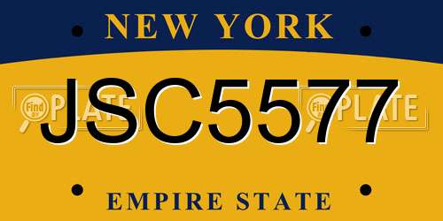 JSC5577 New York License Plate