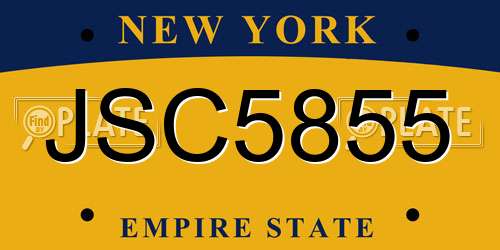 JSC5855 New York License Plate
