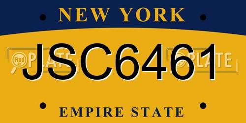 JSC6461 New York License Plate