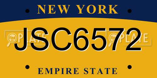 JSC6572 New York License Plate