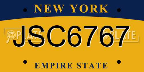 JSC6767 New York License Plate