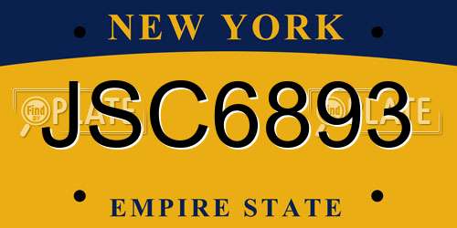 JSC6893 New York License Plate