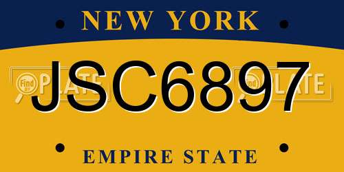 JSC6897 New York License Plate