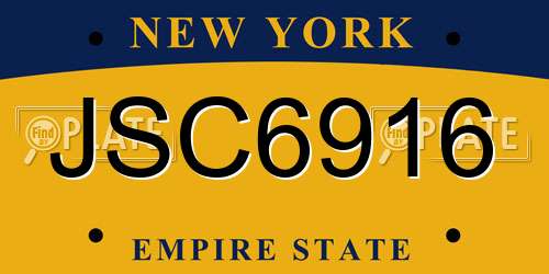 JSC6916 New York License Plate