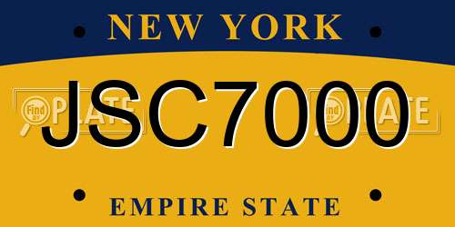 JSC7000 New York License Plate