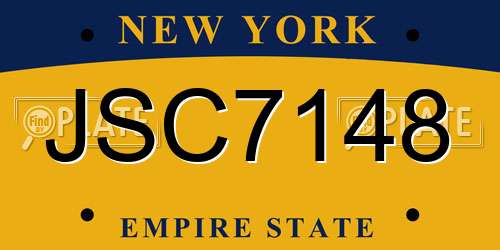 JSC7148 New York License Plate