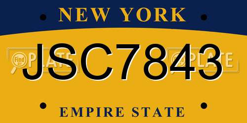 JSC7843 New York License Plate