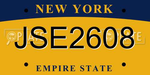 JSE2608 New York License Plate
