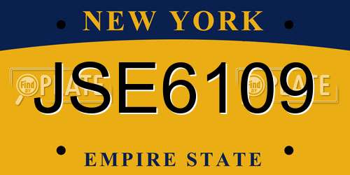 JSE6109 New York License Plate