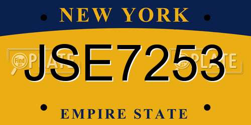 JSE7253 New York License Plate