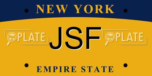 JSF New York License Plate