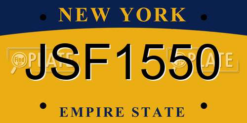 JSF1550 New York License Plate