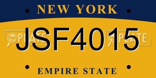 JSF4015 New York License Plate