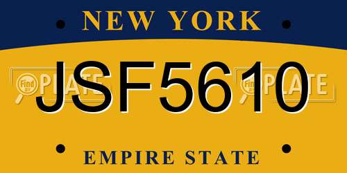 JSF5610 New York License Plate