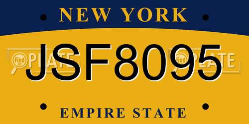 JSF8095 New York License Plate