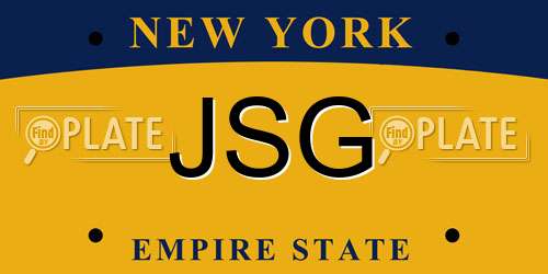 JSG New York License Plate