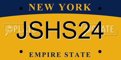 JSHS24 New York License Plate