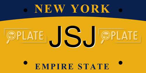 JSJ New York License Plate