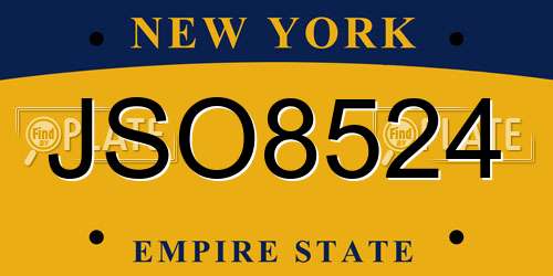 JSO8524 New York License Plate
