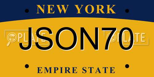 JSON70 New York License Plate