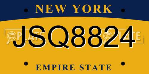 JSQ8824 New York License Plate