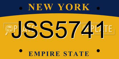 JSS5741 New York License Plate