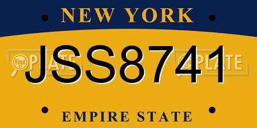 JSS8741 New York License Plate