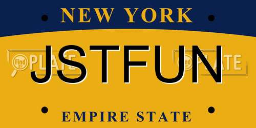 JSTFUN New York License Plate