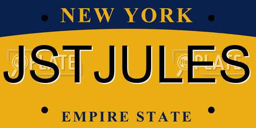 JSTJULES New York License Plate