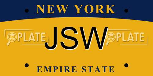 JSW New York License Plate