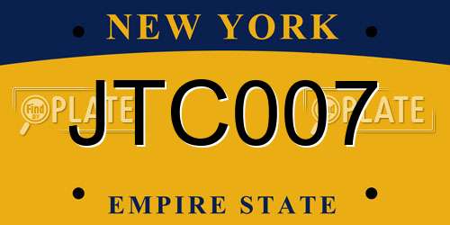 JTC007 New York License Plate