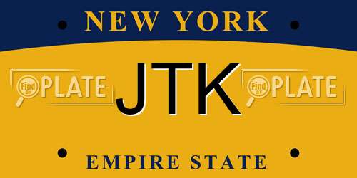 JTK New York License Plate