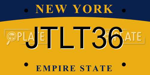 JTLT36 New York License Plate