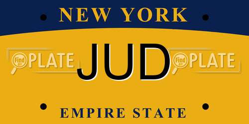 JUD New York License Plate