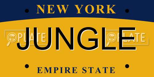 JUNGLE New York License Plate